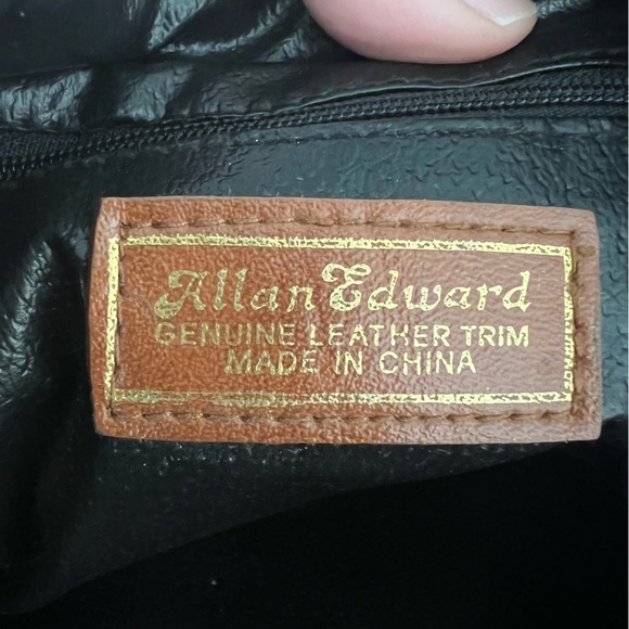 Vintage Allen Edwards Leather Trim Purse - Picture 5 of 14